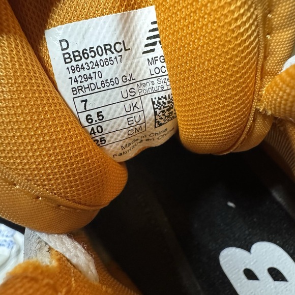 New Balance 650R Canyon Gold White High‎ Top Sneakers - BB650RCL Size 7D - Picture 8 of 10